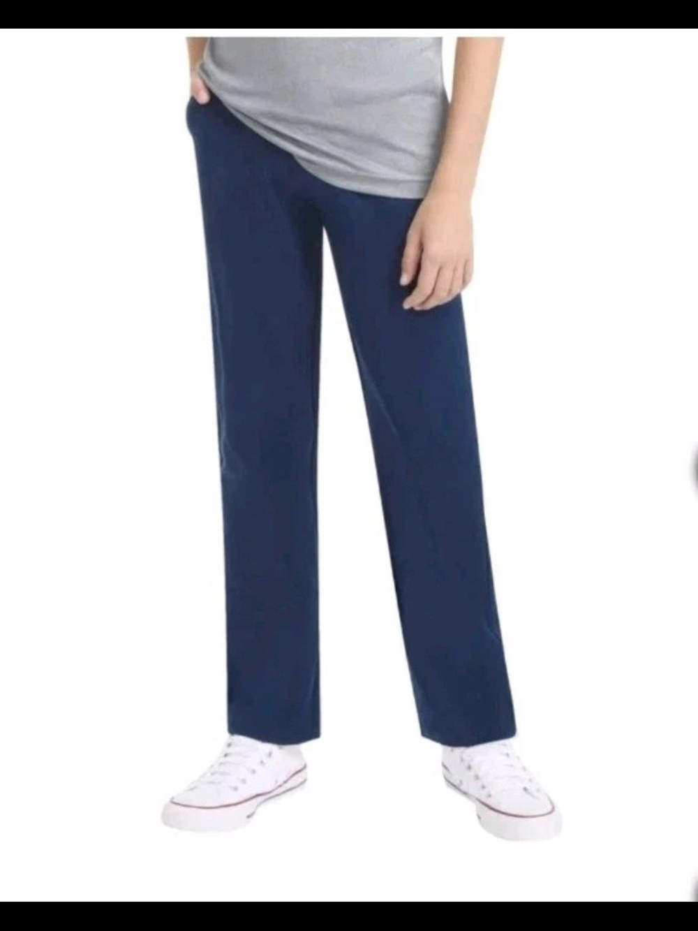 HURLEY BOYS CHINO PANTS SIZE LARGE 14/16 NAVY BLUE ADJUSTABLE WAIST